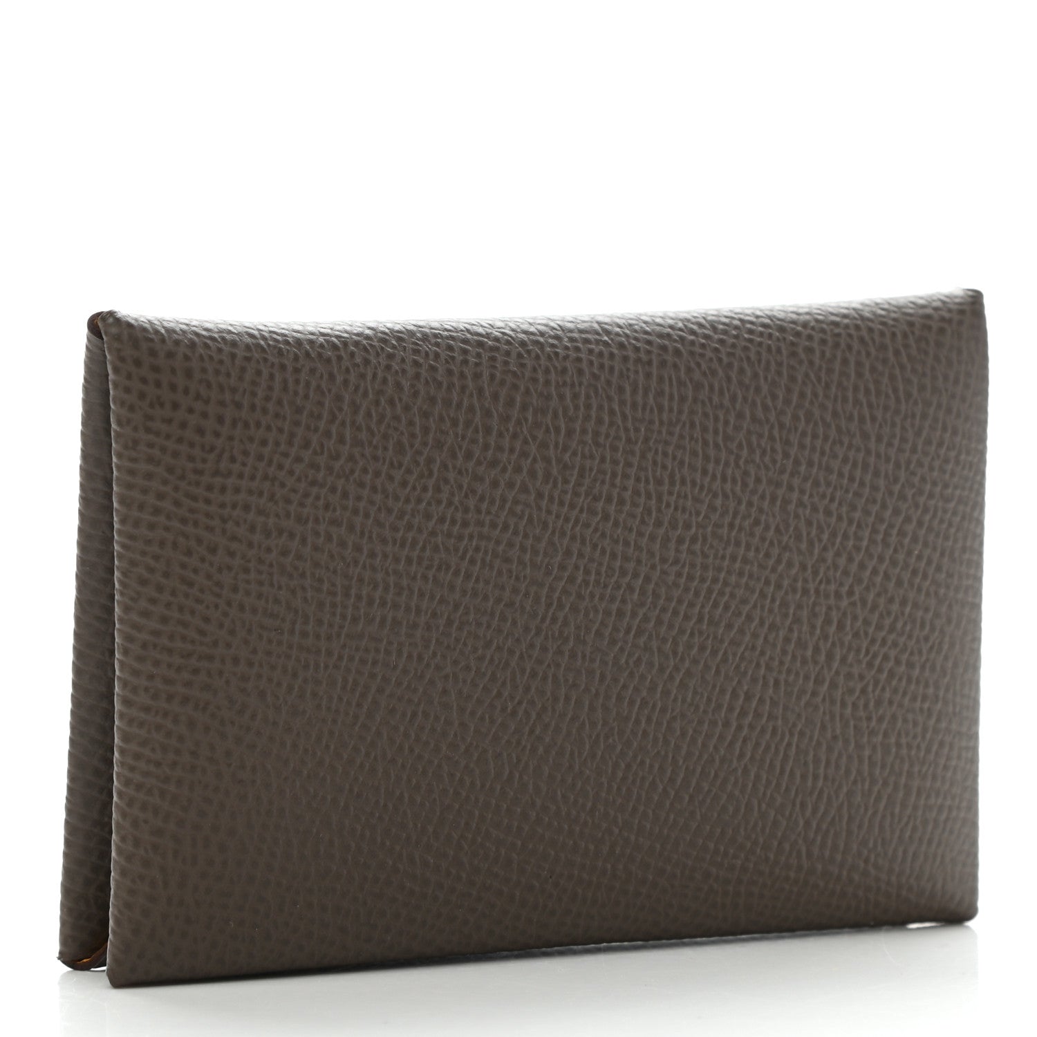 Hermes Epsom Horseshoe Calvi Card Case Etain Jaune Ambre 3 of 8