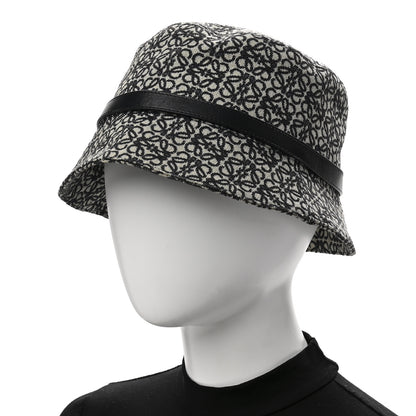 Loewe Jacquard Allover Anagram Bucket Hat 59 Ecru Blue 2 of 9