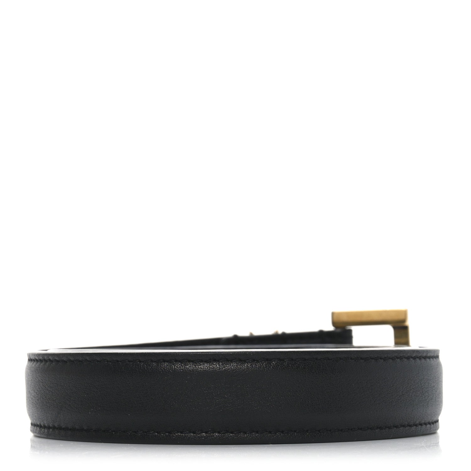 Saint Laurent Smooth Calfskin Monogram Square Buckle Belt 75 30 Black 2 of 5