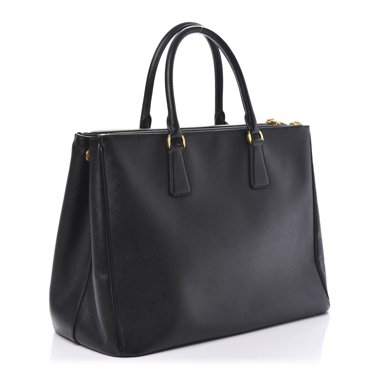 Saffiano Large Galleria Double Zip Tote Black