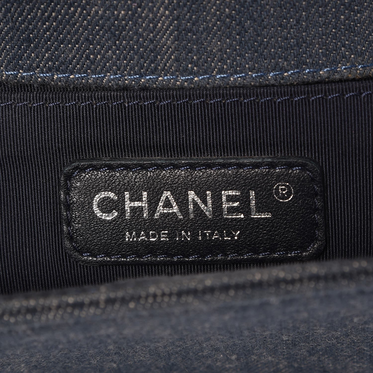 Chanel Denim Chevron Quilted Medium Boy Flap Blue 6 of 11