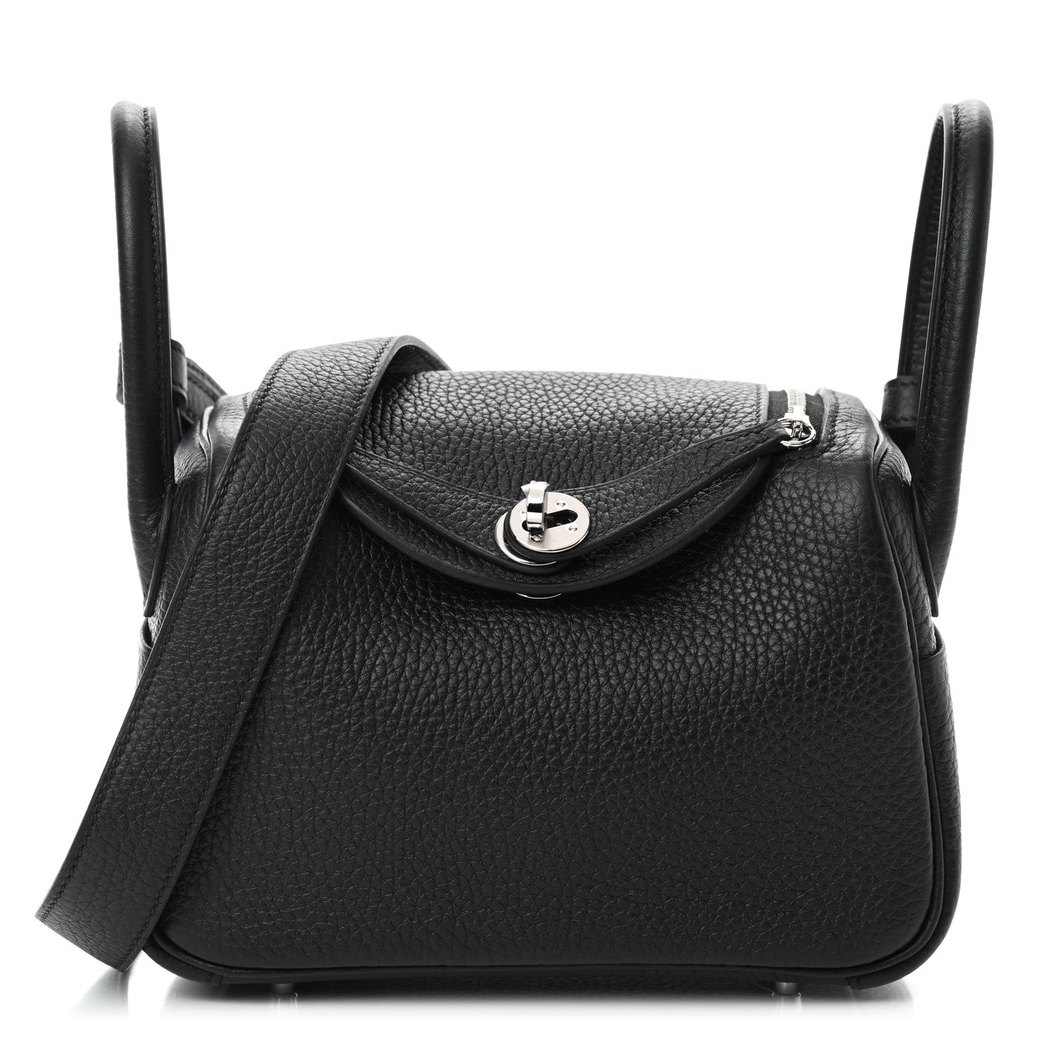 Hermes Taurillon Clemence Mini Lindy 20 Black 1 of 9