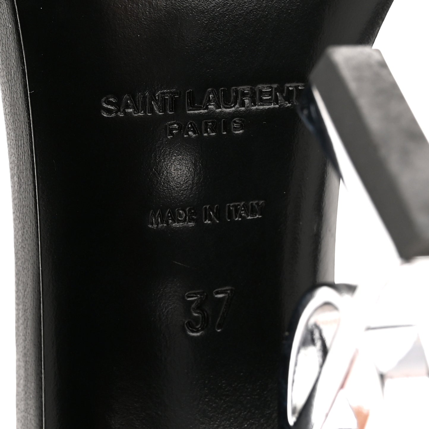 Calfskin Opyum 110 Sandals 37 Black Silver