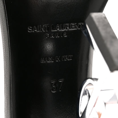 Saint Laurent Calfskin Opyum 110 Sandals 37 Black Silver 8 of 11