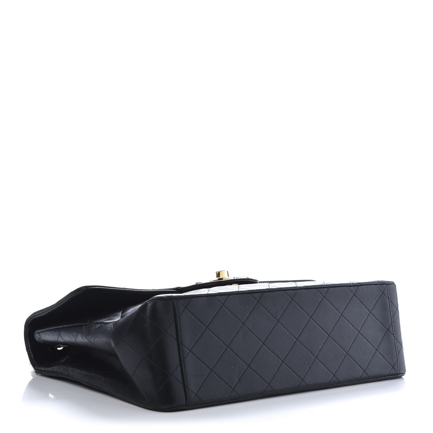 Lambskin Quilted XL Jumbo Single Flap Black