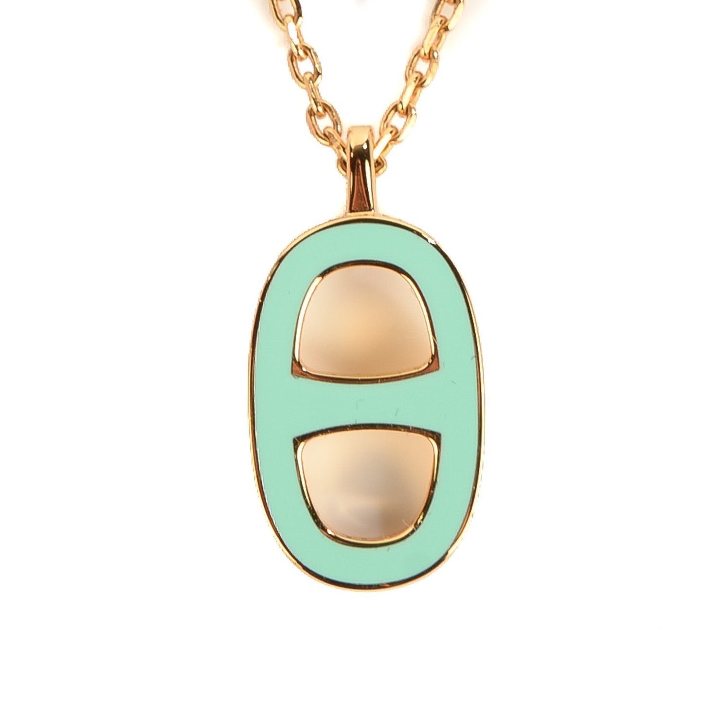 Laquered Iliade Pendant Necklace Bleu Atoll