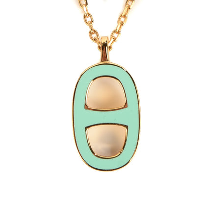 Hermes Laquered Iliade Pendant Necklace Bleu Atoll 3 of 6