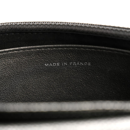 Chanel Metallic Caviar Half Moon Wallet On Chain WOC Dark Silver 7 of 11