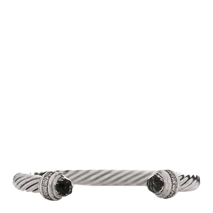 David Yurman Sterling Silver Diamond Prasiolite 7mm Cable Classics Bracelet 1 of 3