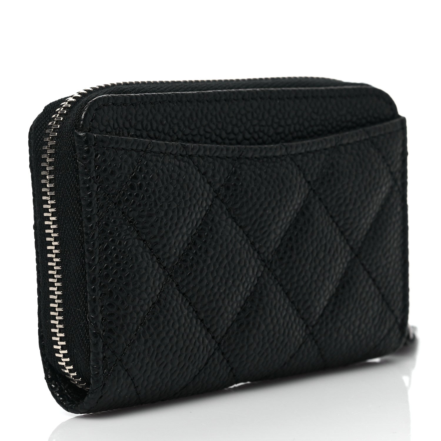 Chanel Caviar Quilted Zip Coin Purse Black 3 of 8