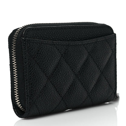 Chanel Caviar Quilted Zip Coin Purse Black 3 of 8
