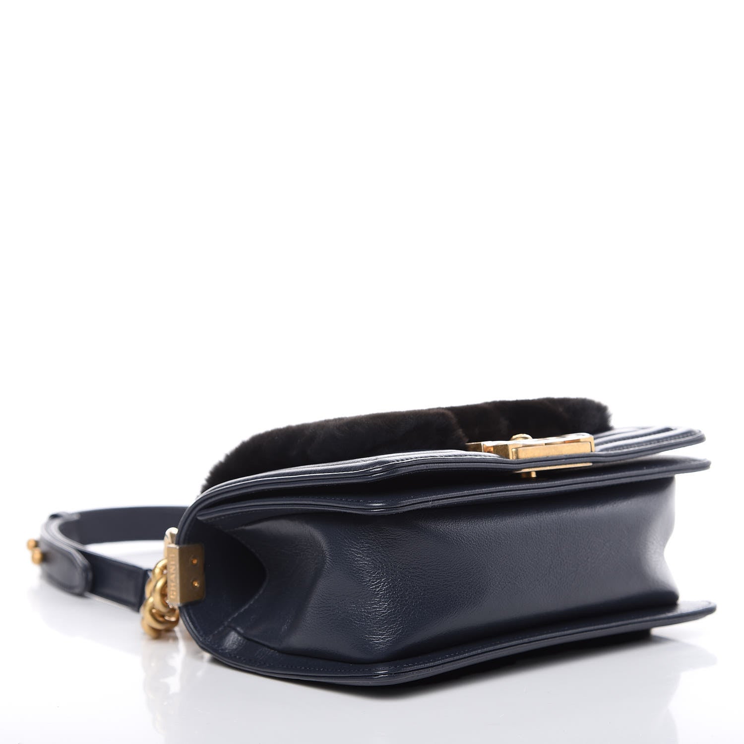 Chanel Orylag Rabbit Fur Calfskin Small Boy Flap Navy 3 of 9