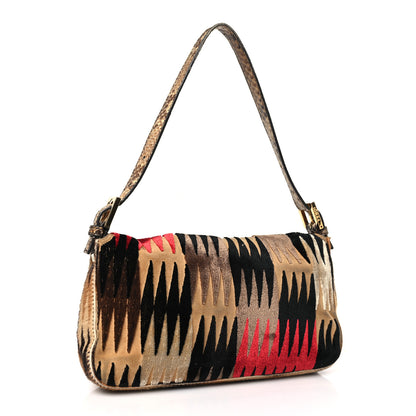 Fendi Velvet Calf Hair Snakeskin Baguette Multicolor 3 of 10