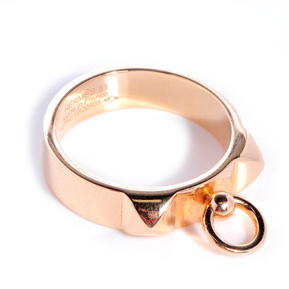 Hermes 18K Rose Gold PM Collier De Chien Ring 53 6.25 4 of 5