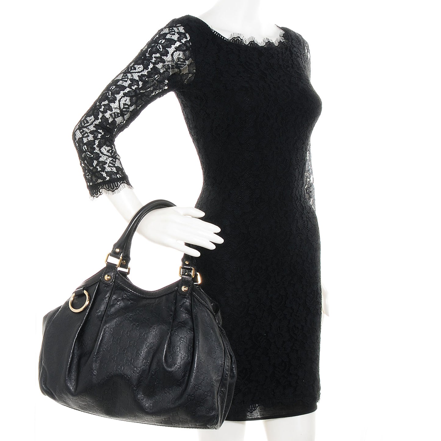 Guccissima Medium Sukey Tote Black