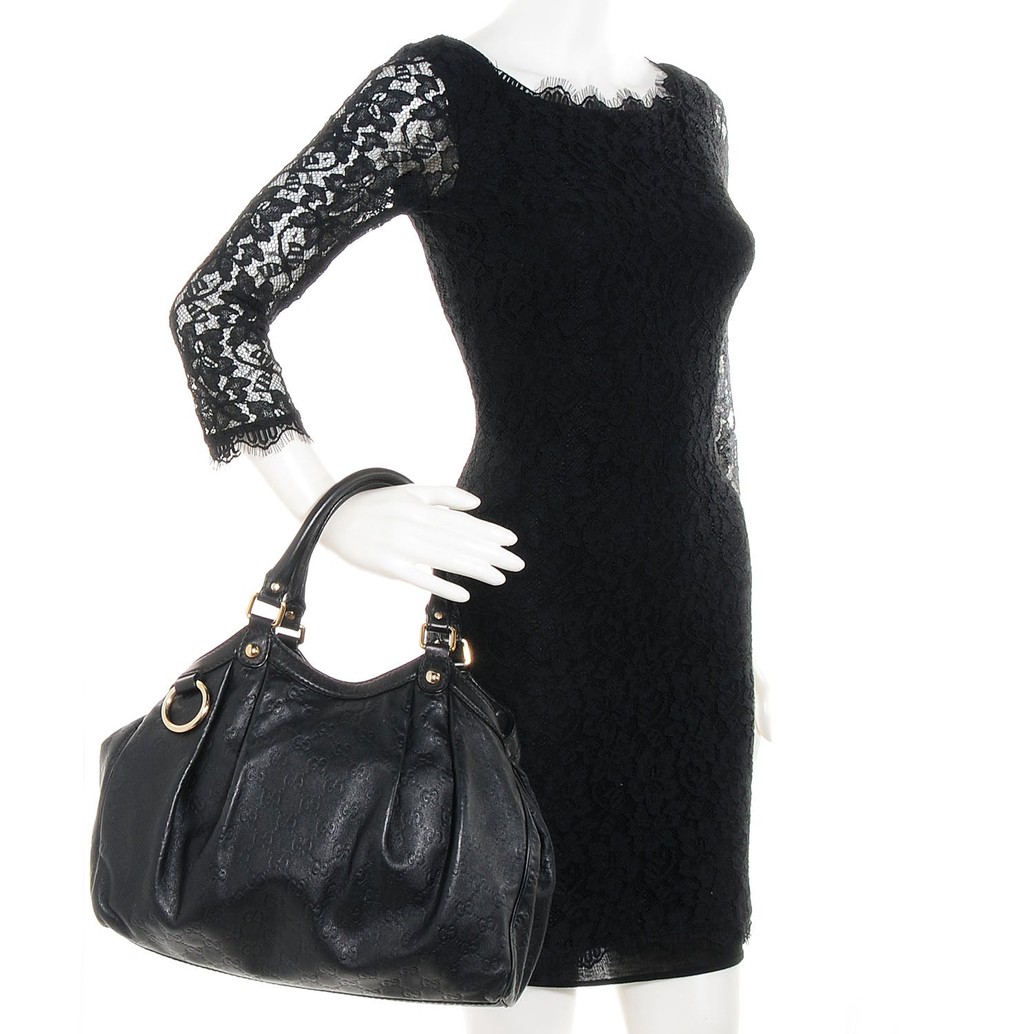 Gucci Guccissima Medium Sukey Tote Black 2 of 10