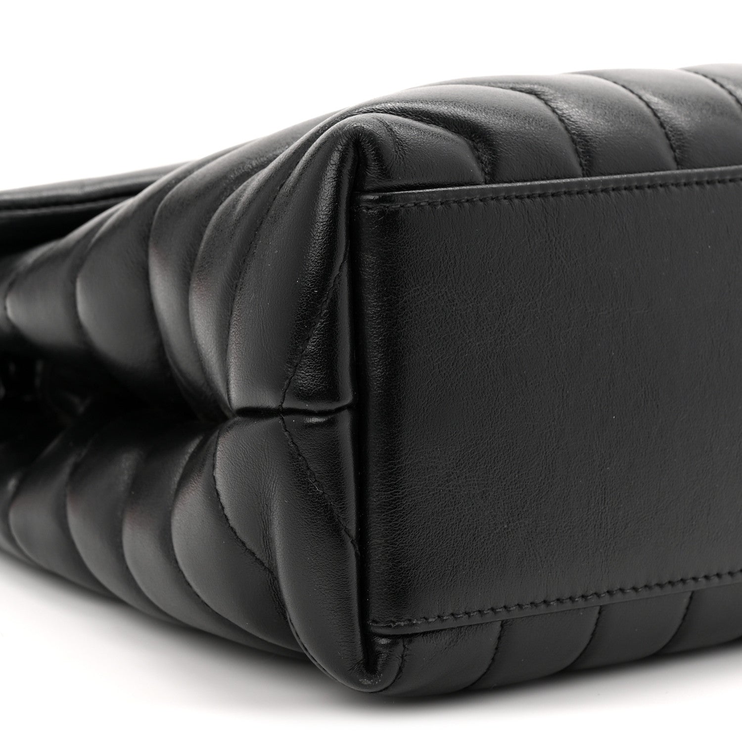 Saint Laurent Calfskin Y Quilted Monogram Monochrome Medium Loulou Chain Satchel Black 9 of 10