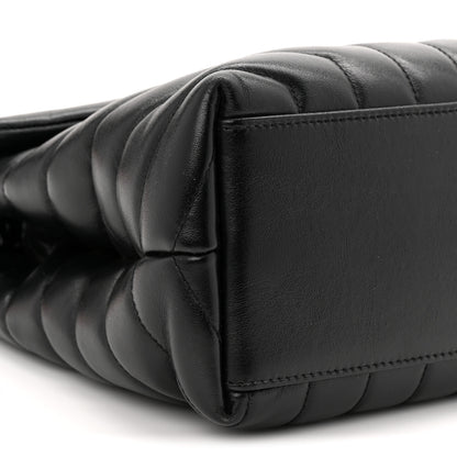 Saint Laurent Calfskin Y Quilted Monogram Monochrome Medium Loulou Chain Satchel Black 9 of 10