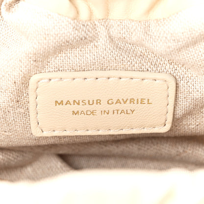 Mansur Gavriel Raffia Lambskin Woven Mini Cloud Clutch Natural Avorio 6 of 10