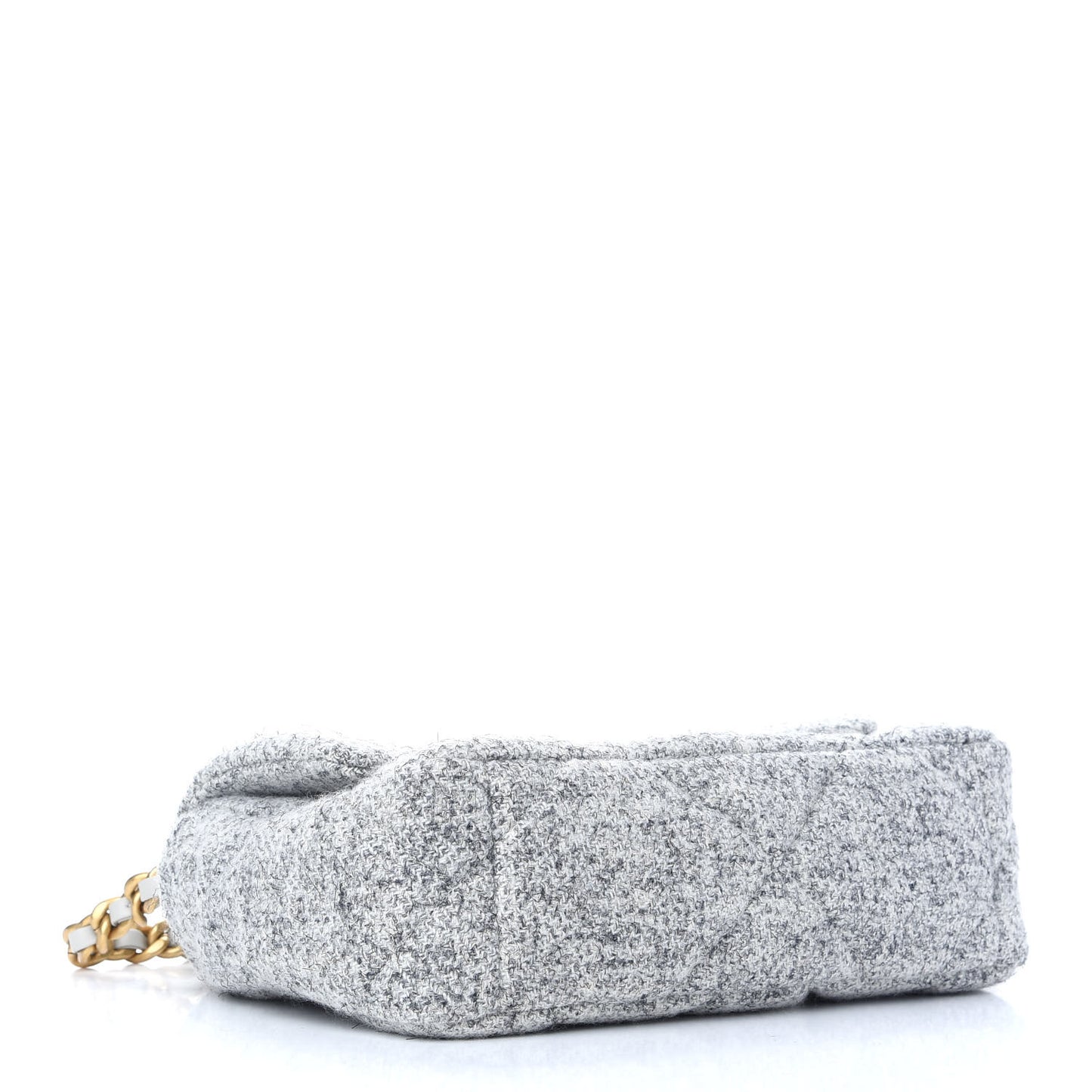 Tweed Quilted Medium Chanel 19 Flap Grey Ecru