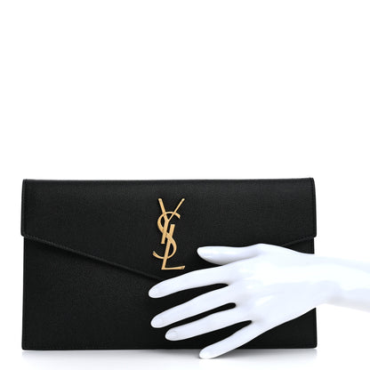 Saint Laurent Grain De Poudre Uptown Pouch Black 2 of 8