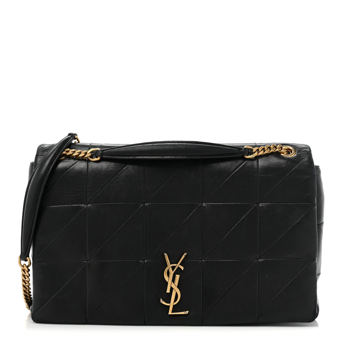 Lambskin Patchwork Monogram Large Jamie Black