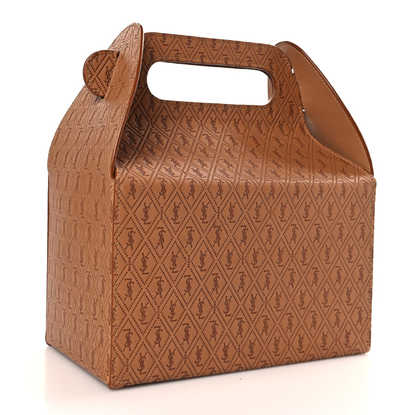 Calfskin Monogram Take Away Box Dusty Vintage Brown Gold