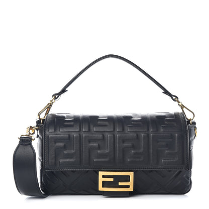 Fendi Nappa FF 1974 Embossed Baguette Black 1 of 11