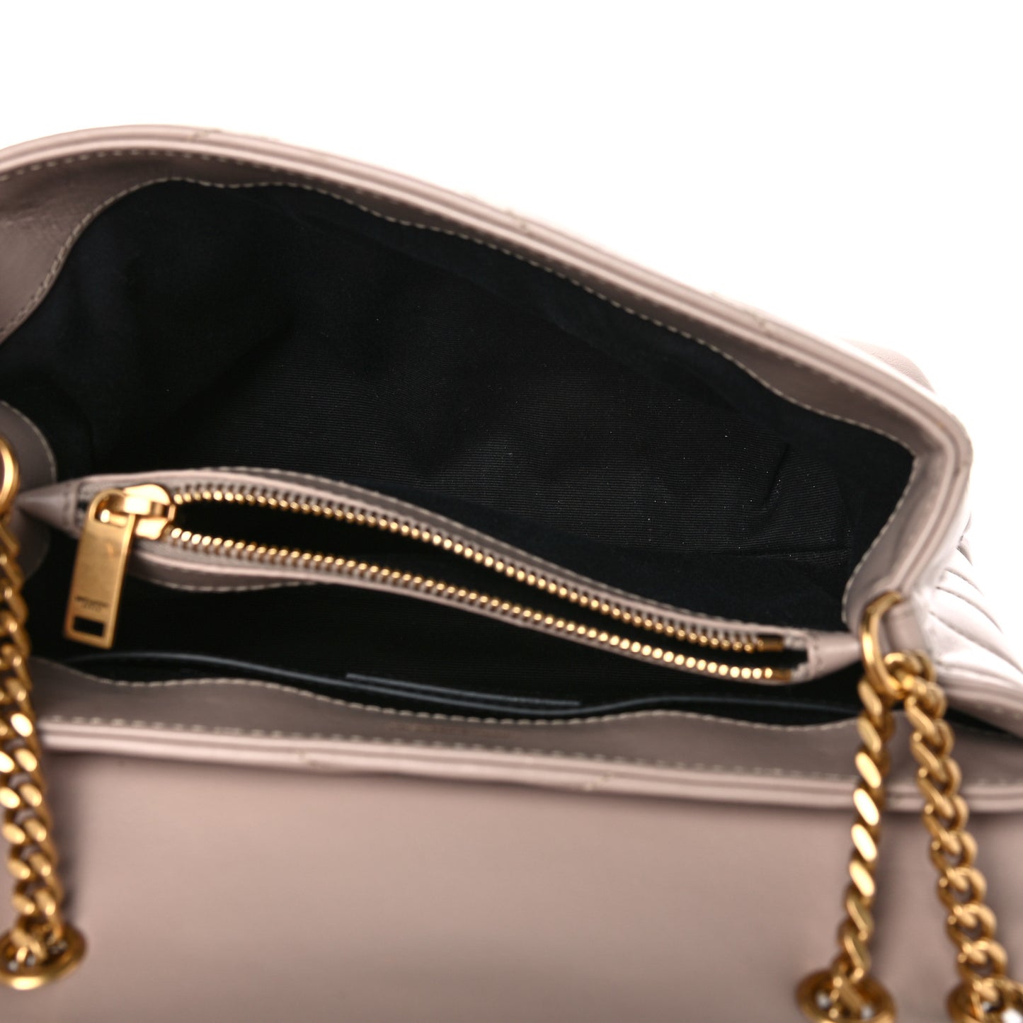 Calfskin Y Quilted Monogram Small Loulou Chain Satchel Light Natural
