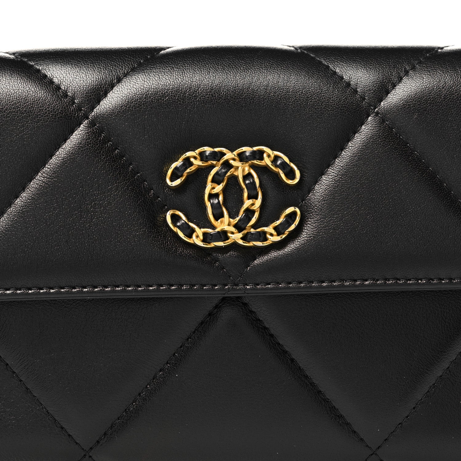 Chanel Lambskin Quilted Chanel 19 Flap Clutch Black 8 of 11