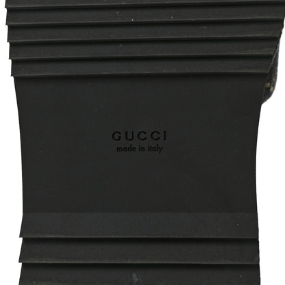 Gucci Jacquard Black Denim GG Monogram Angelina Platform 55mm Slide Sandals 38 Black Ivory 7 of 9