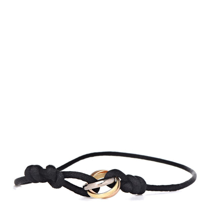 Cartier 18K Pink Yellow White Gold Trinity Adjustable Cord Bracelet Black 1 of 6