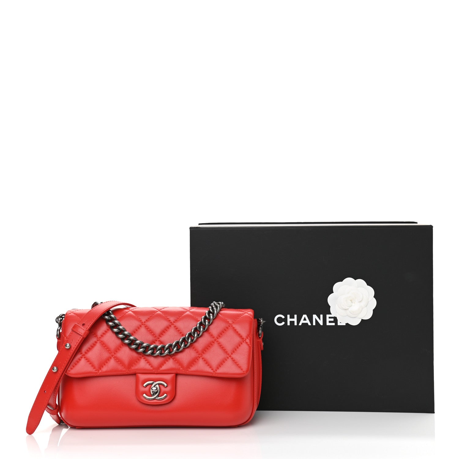 Chanel Calfskin Quilted Large Rock My Shoulder Flap Red 11 of 11