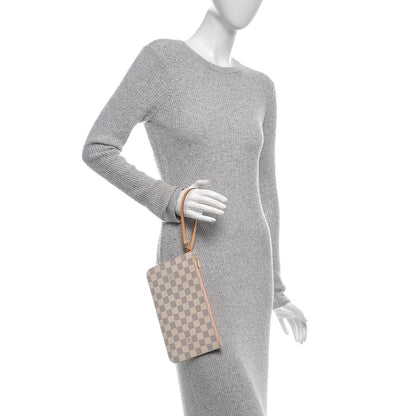 Louis Vuitton Damier Azur Neverfull MM GM Pochette Rose Ballerine 2 of 7