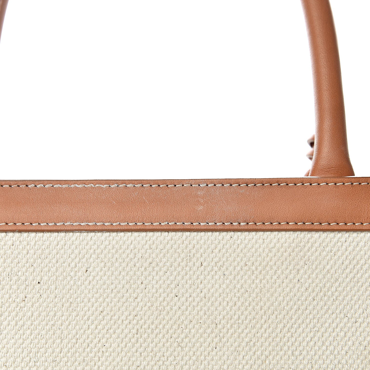 Celine Canvas Calfskin Vertical Cabas Natural Tan 13 of 19