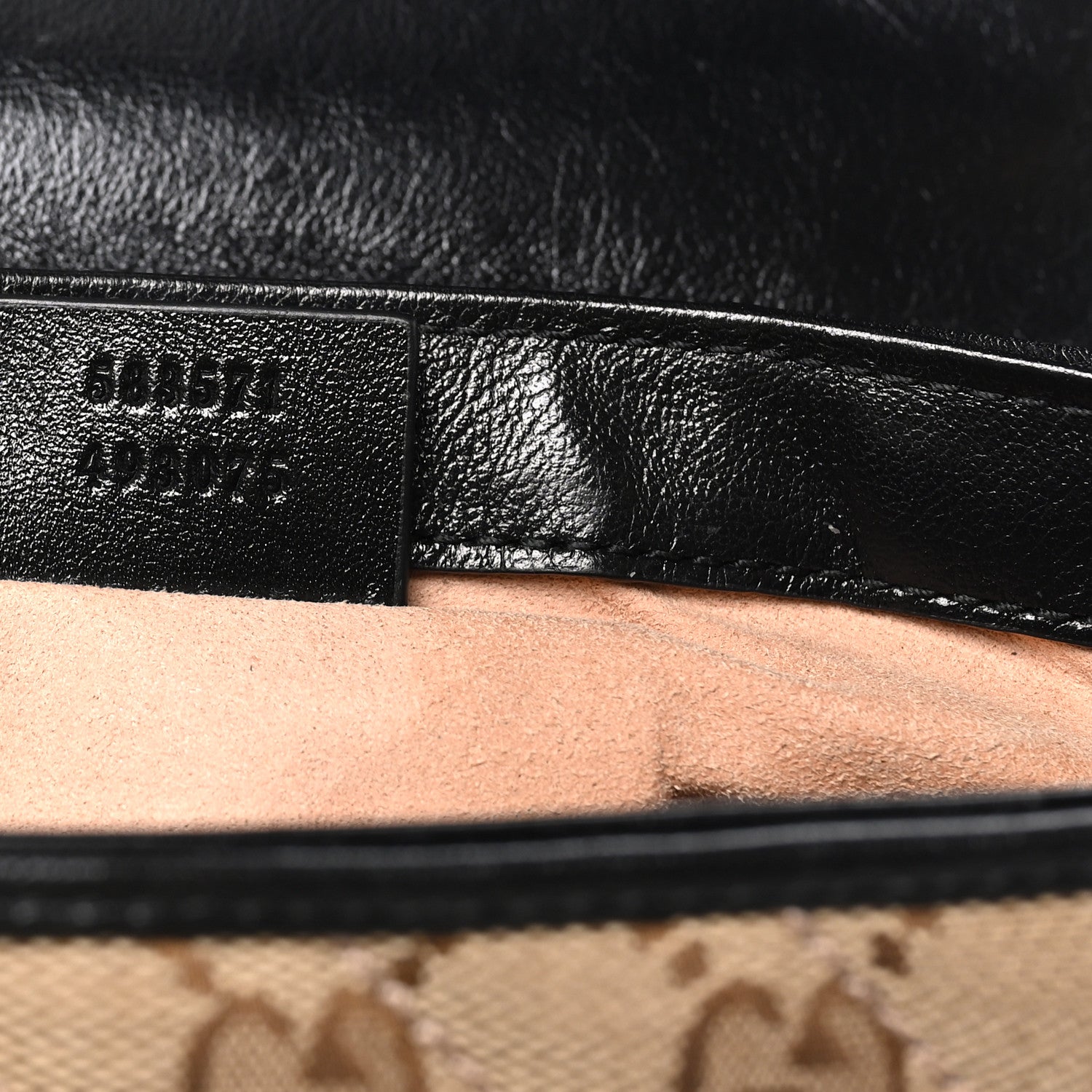Gucci Monogram Azalea Calfskin Matelasse Diagonal Mini GG Marmont Top Handle Shoulder Bag Beige Ebony Black 7 of 10