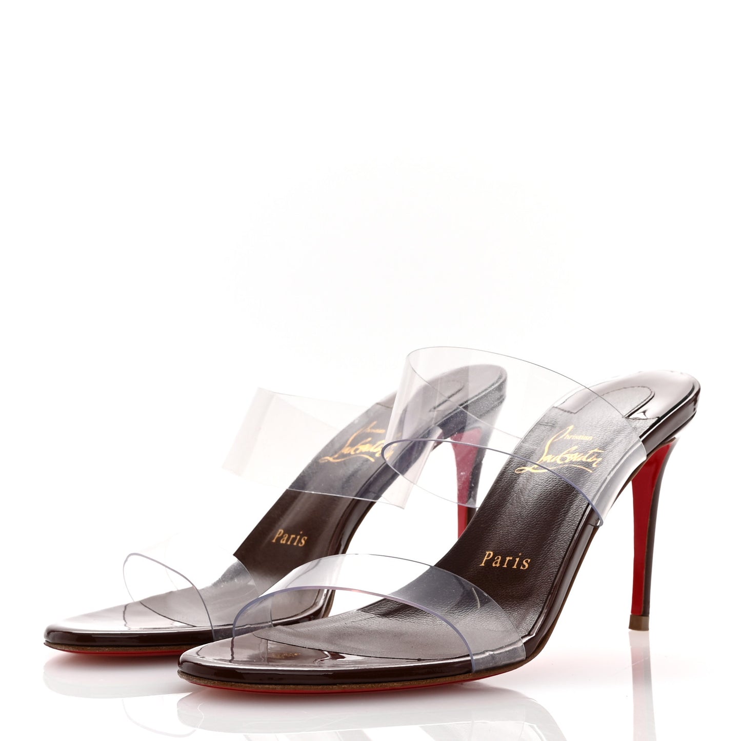 Patent PVC Just Nothing 85 Slide Sandals 37 Black