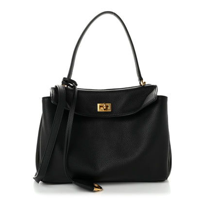 Balenciaga Grained Calfskin Small Rodeo Top Handle Handbag Black 1 of 10