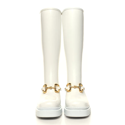 Gucci Rubber Horsebit Knee High Boots 35 Great White 2 of 11