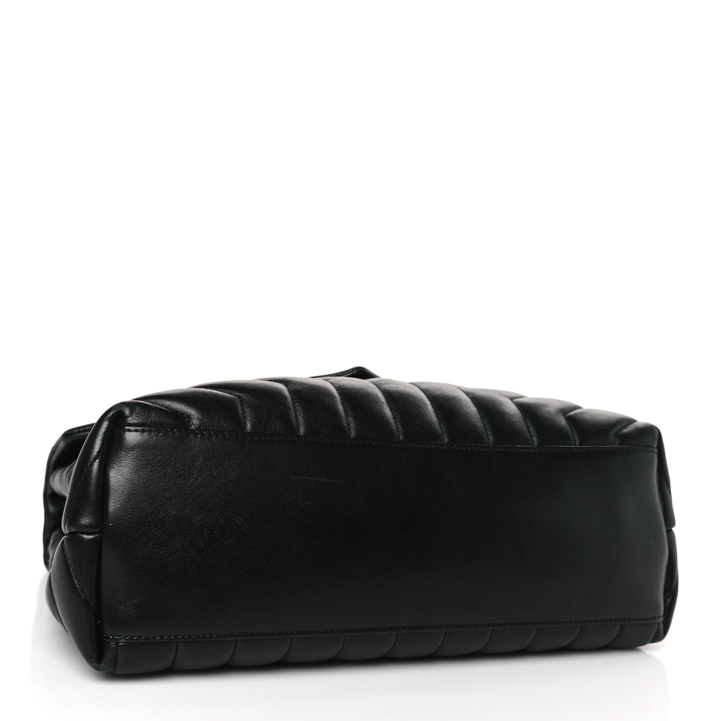 Calfskin Y Quilted Monogram Monochrome Medium Loulou Chain Satchel Black