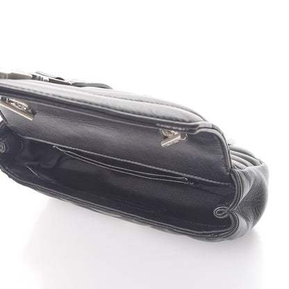 Saint Laurent Grained Calfskin Matelasse Chevron Monogram Classic Baby Chain Bag Black 6 of 8