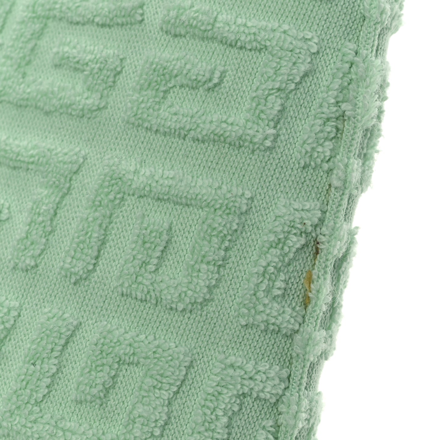 Terry Cloth Logo Zipped Pouch Aqua Green