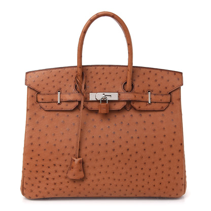 Hermes Ostrich Birkin 35 Gold 1 of 12
