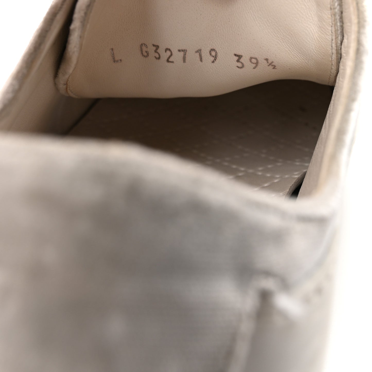 Calfskin Velvet Womens CC Sneakers 39.5 White Silver