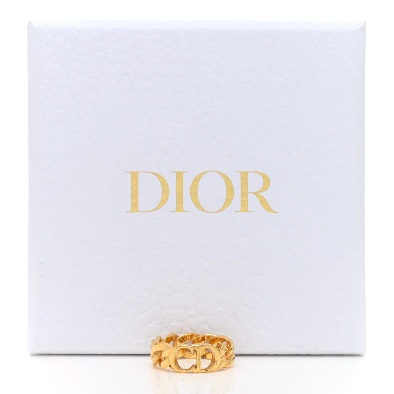 Christian Dior Metal Montaigne 30 Chain Ring 53/6.25 Antique Gold 6 of 6