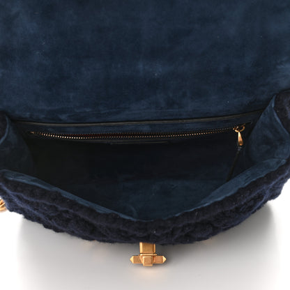 Valentino Garavani Cashmere Medium Roman Stud Shoulder Bag Marine 5 of 9
