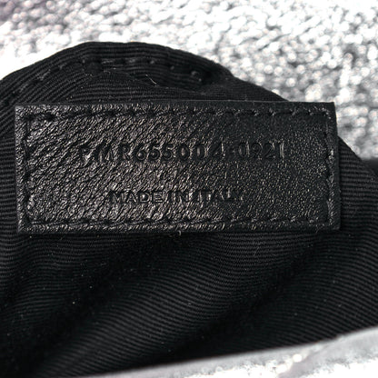 Saint Laurent Metallic Lambskin Quilted Sade Puffer Envelope Clutch Argento 7 of 13