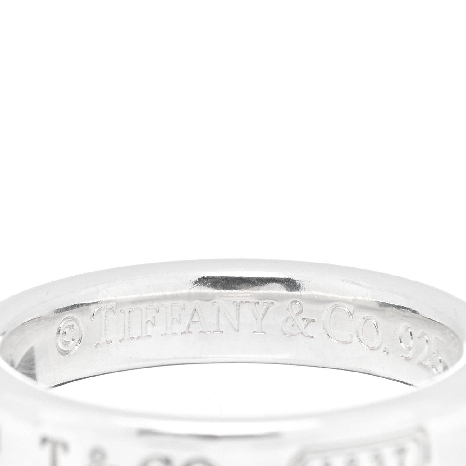 Tiffany Sterling Silver Narrow 1837 Band Ring 50 5.5 4 of 4