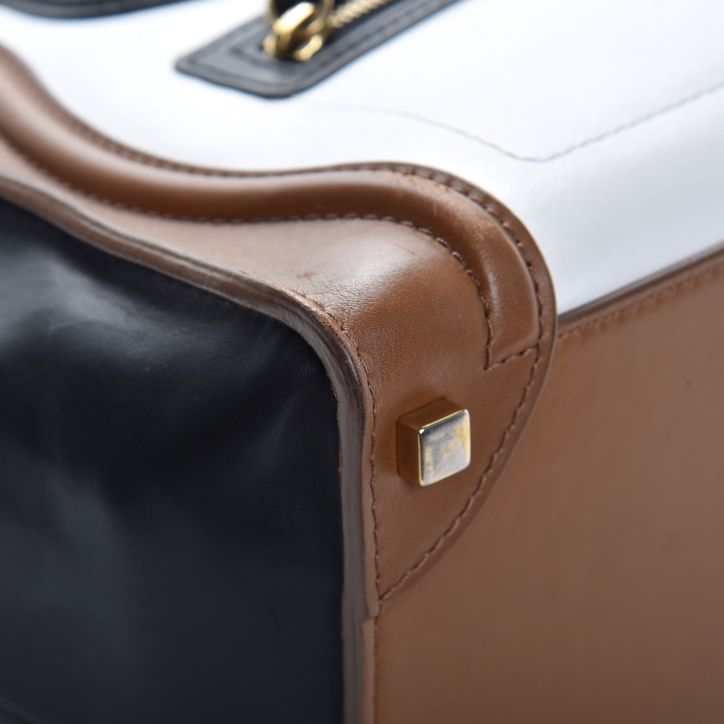 Smooth Calfskin Tri-color Micro Luggage Brown