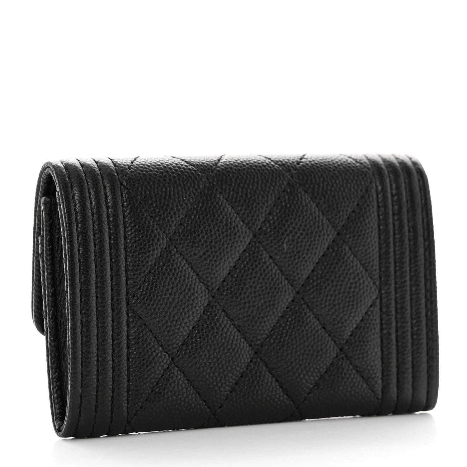 Chanel Caviar Quilted Boy Flap Card Holder So Black 3 of 9